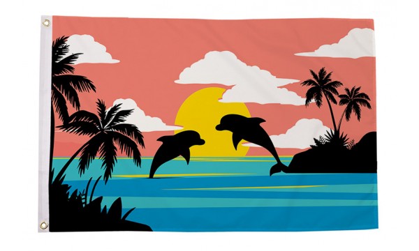 Dolphin Silhouette Flag
