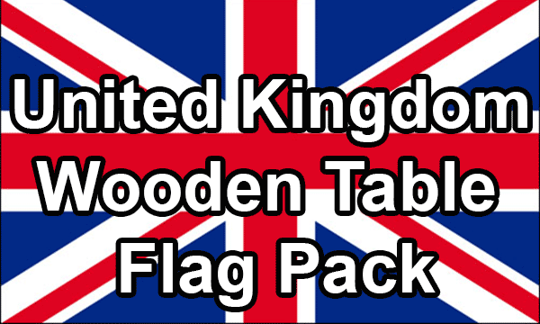 United Kingdom - Small Wooden Table Flag Pack