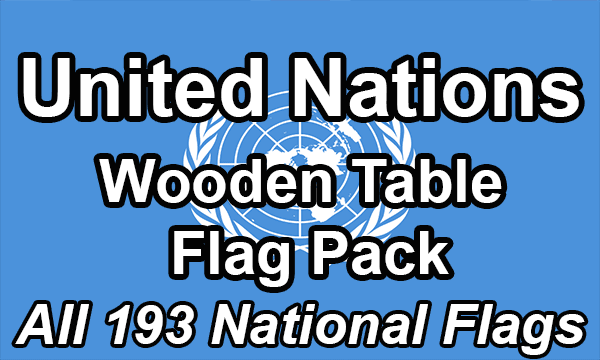 United Nations - Small Wooden Table Flag Pack
