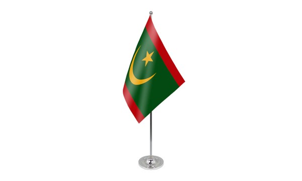 Mauritania New Satin Table Flag