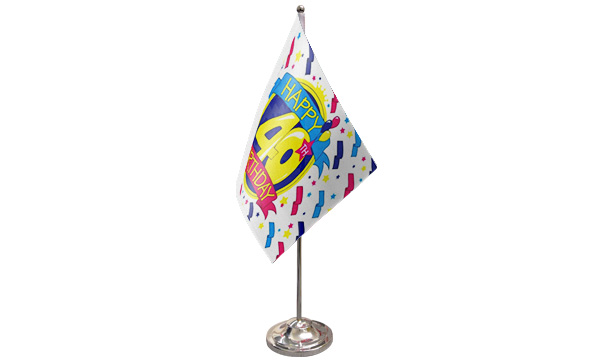 Happy 40th Birthday Satin Table Flag