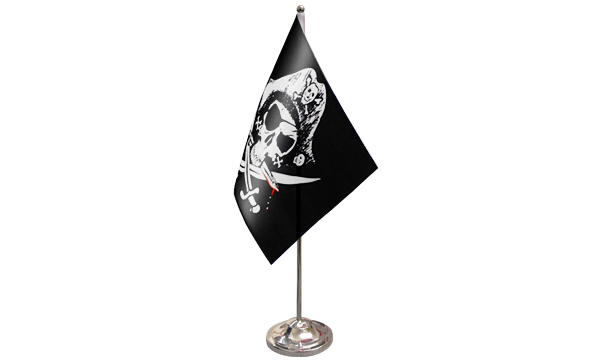 Crossed Sabres Satin Table Flag