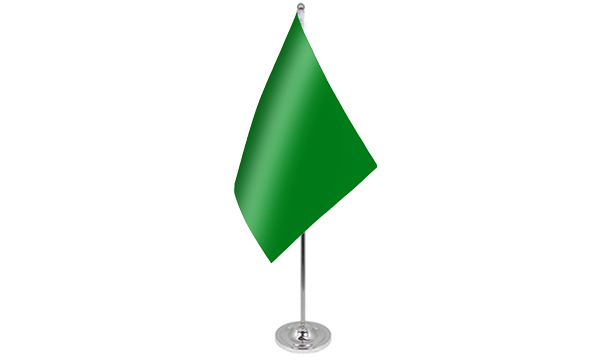 Plain Green Satin Table Flag