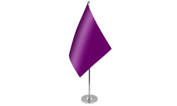 Plain Purple Satin Table Flag