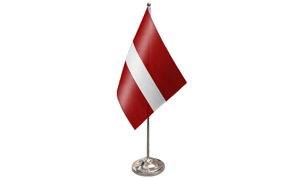 Latvia Satin Table Flag