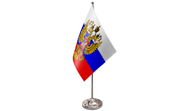 Russia (Crest) Satin Table Flag