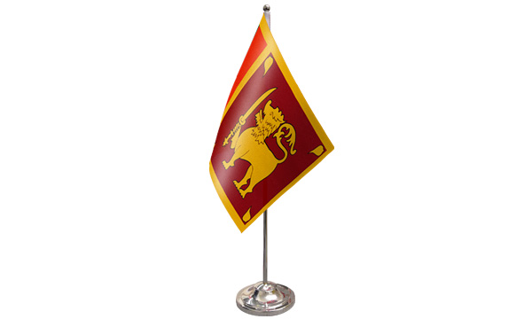 Sri Lanka Satin Table Flag