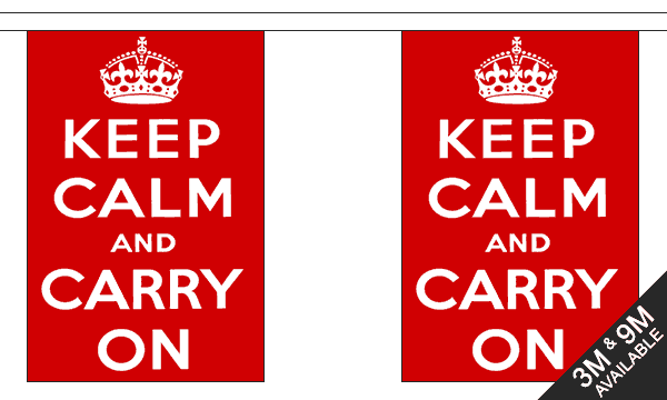 Keep Calm and Carry On (Red) Bunting