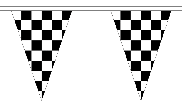 Black and White Check Triangle Bunting