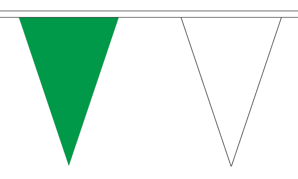 Green and White Triangle Bunting