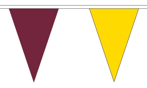 Maroon and Gold Triangle Bunting