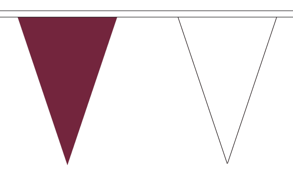 Maroon and White Triangle Bunting