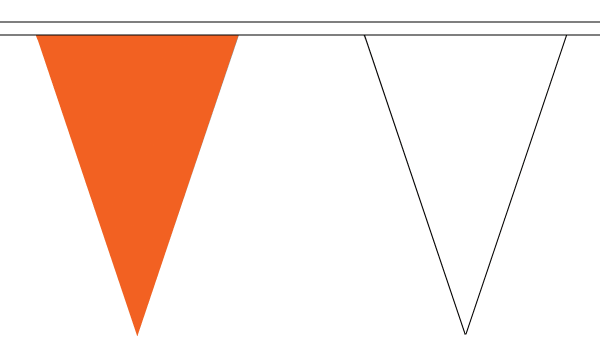 Orange and White Triangle Bunting