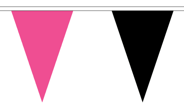 Pink and Black Triangle Bunting