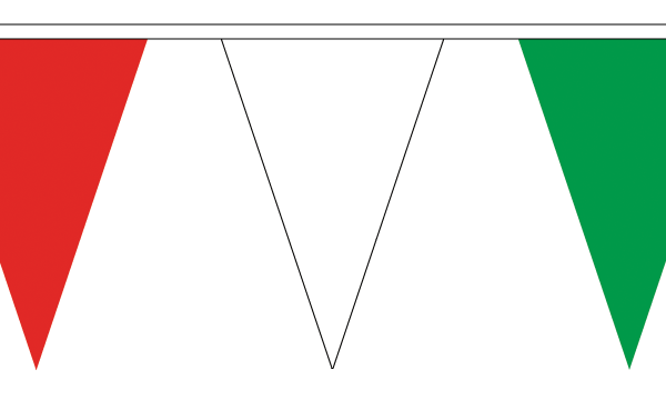 Red, White and Green Triangle Bunting