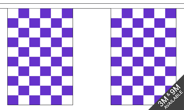 Purple and White Check Bunting