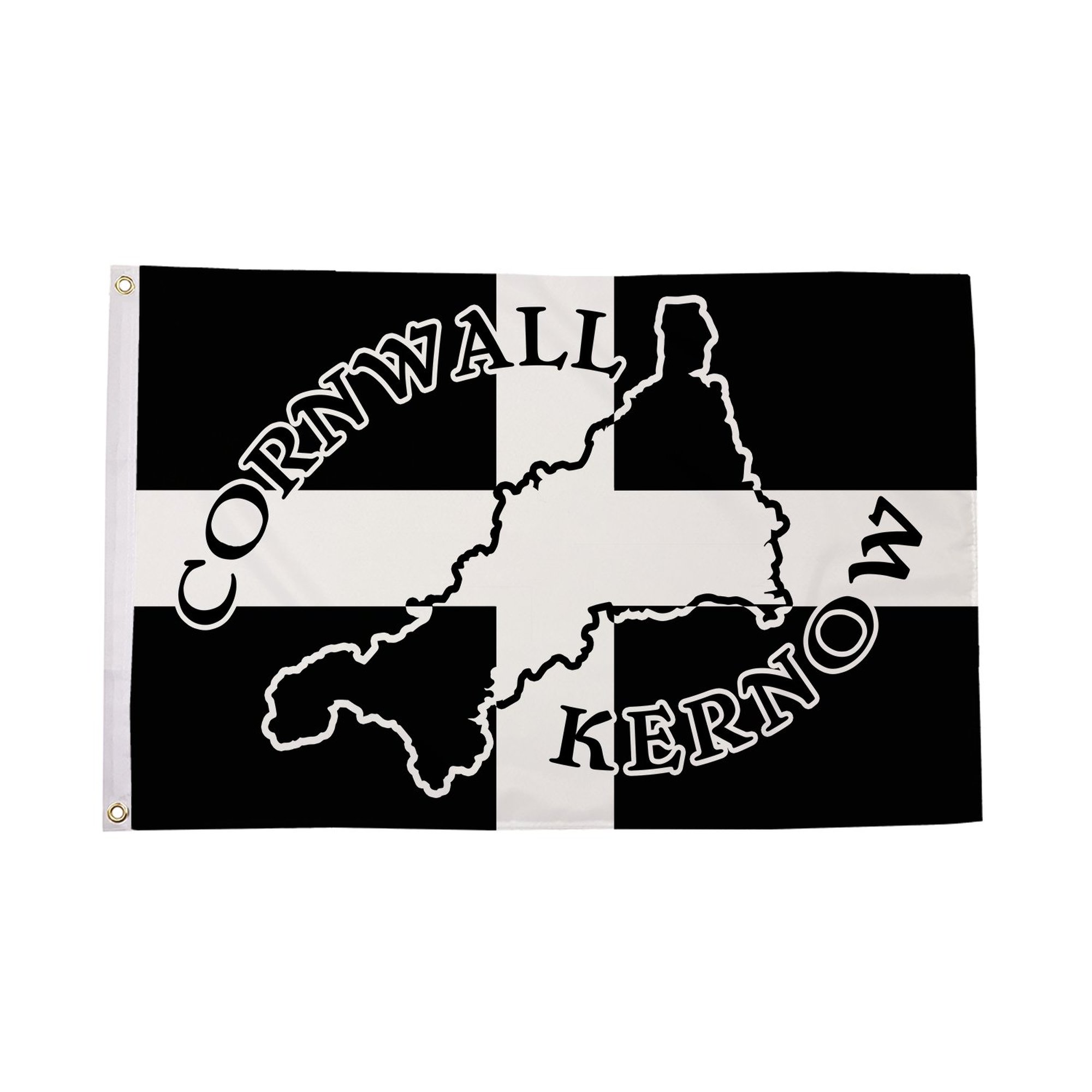 Cornwall Silhouette Kernow Flag