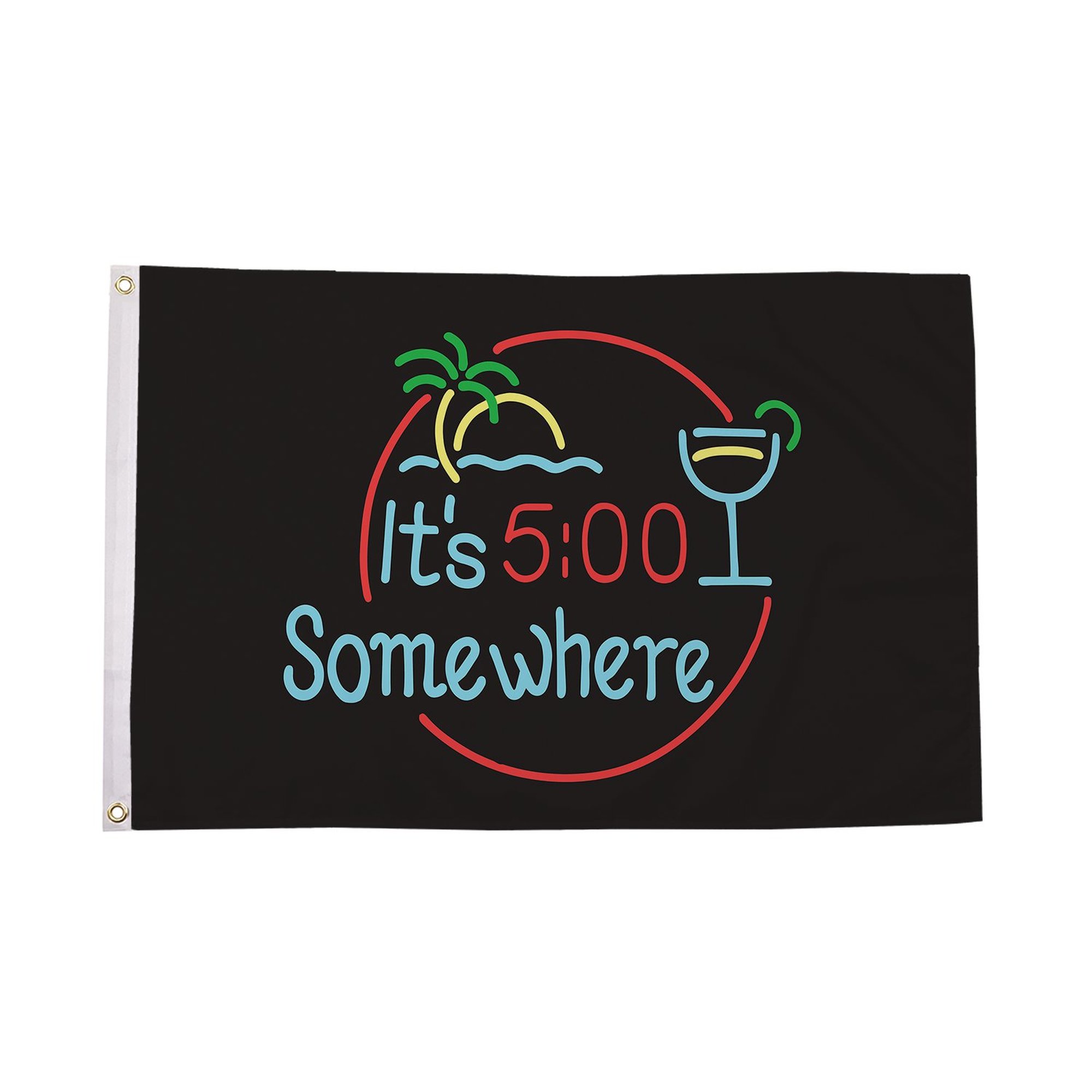 It's 5 O'Clock Somewhere Neon Flag