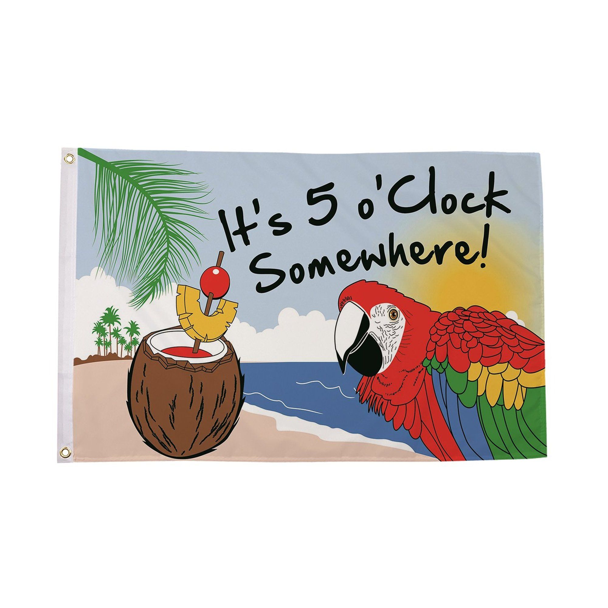 Its 5 Oclock Parrot Coconut A Flag