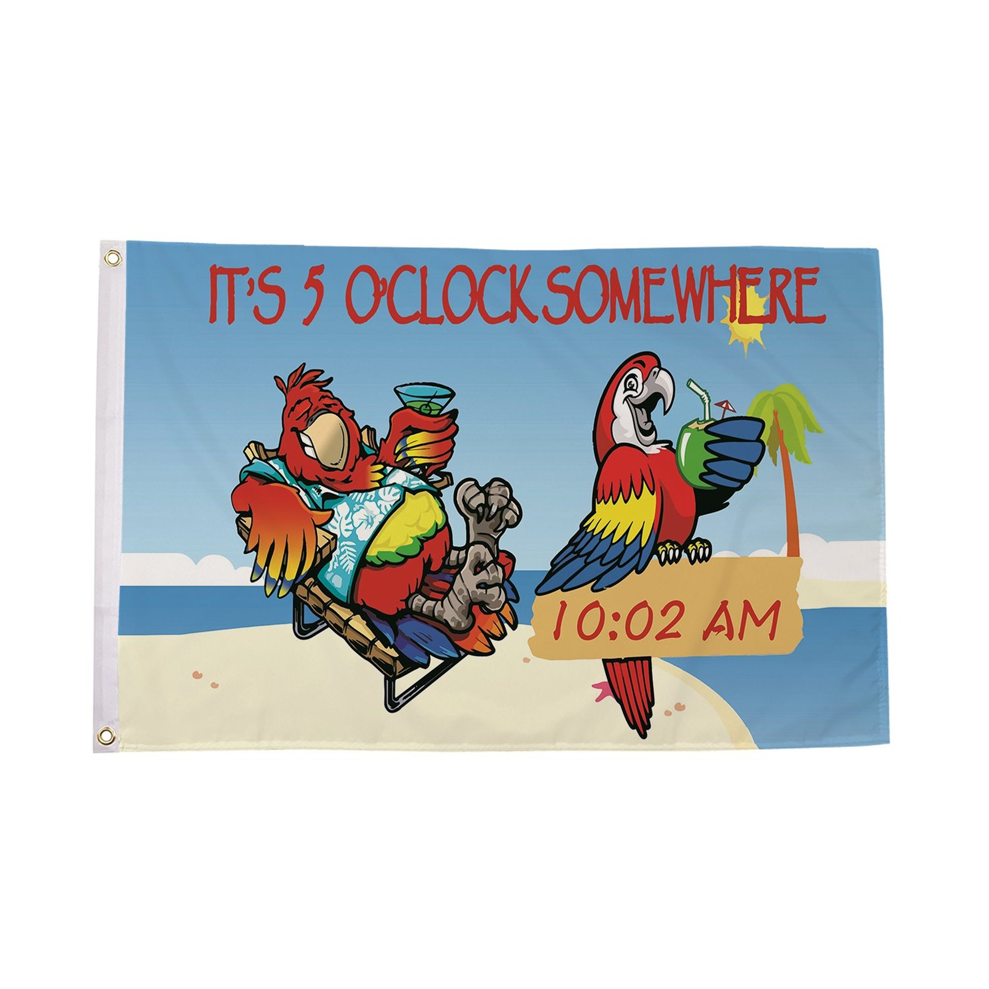 It's 5 o'clock Somewhere Two Parrots (B) Flag