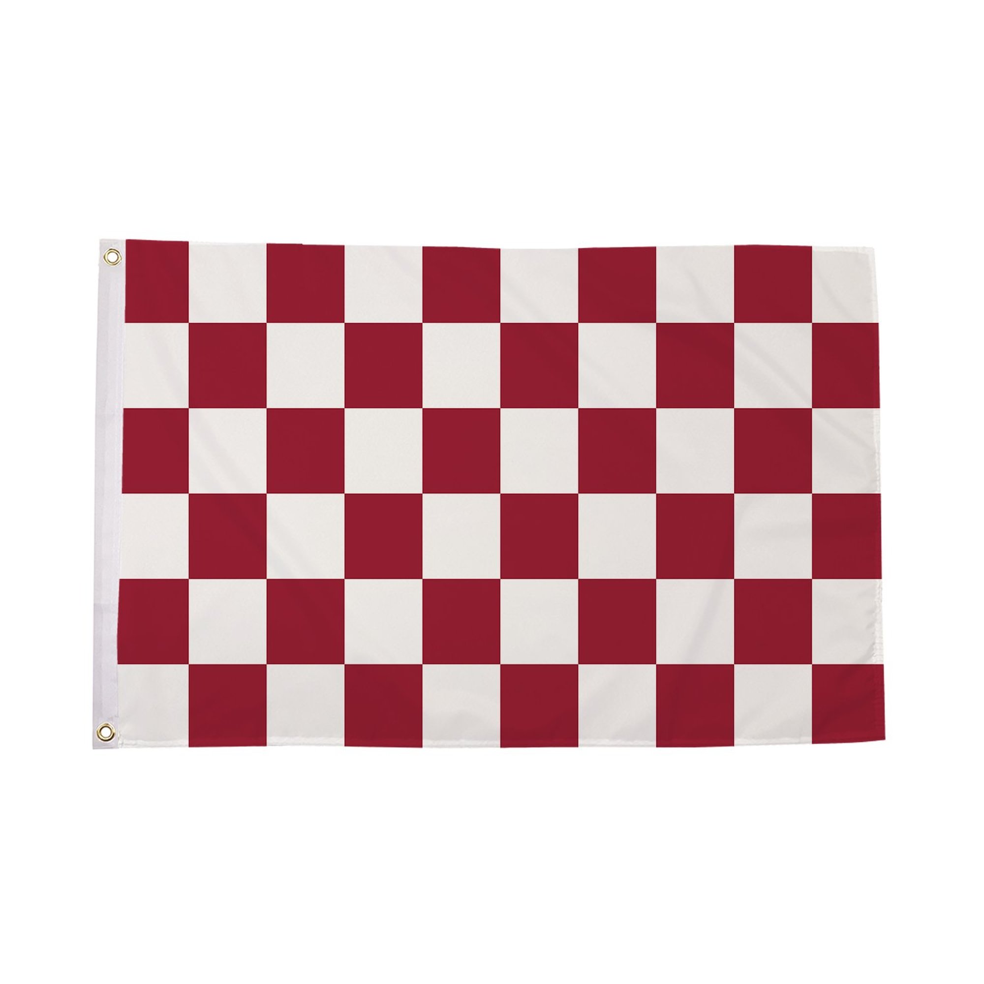 Maroon and White Check Flag (Sleeved)