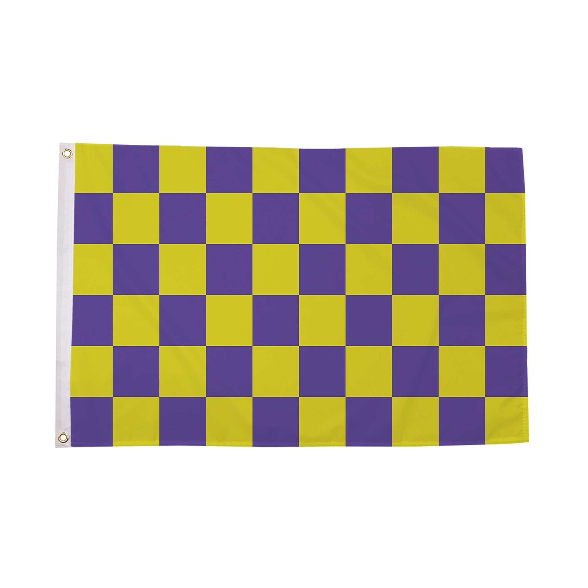 Purple and Yellow Check Flag