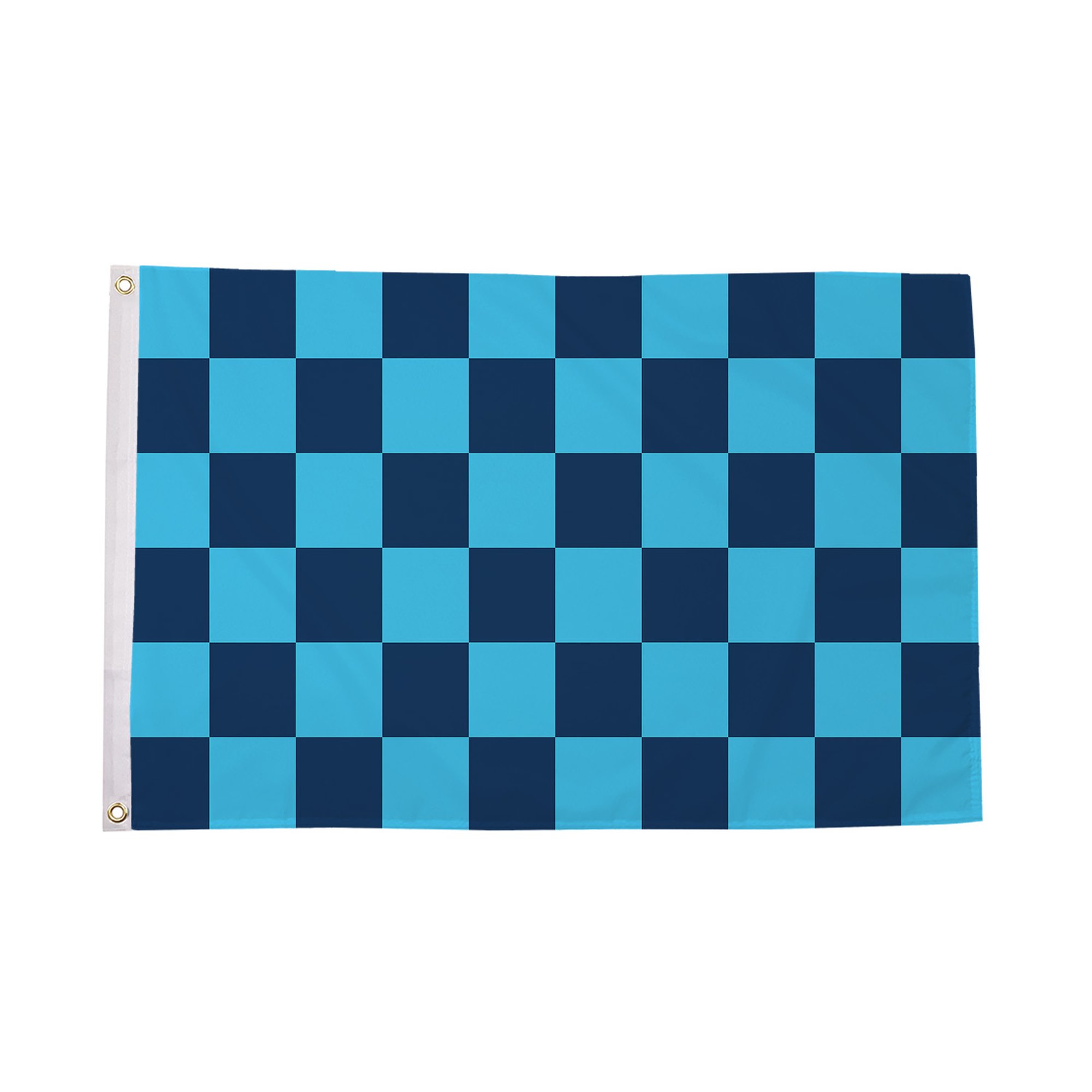Sky Blue and Navy Blue Check Flag