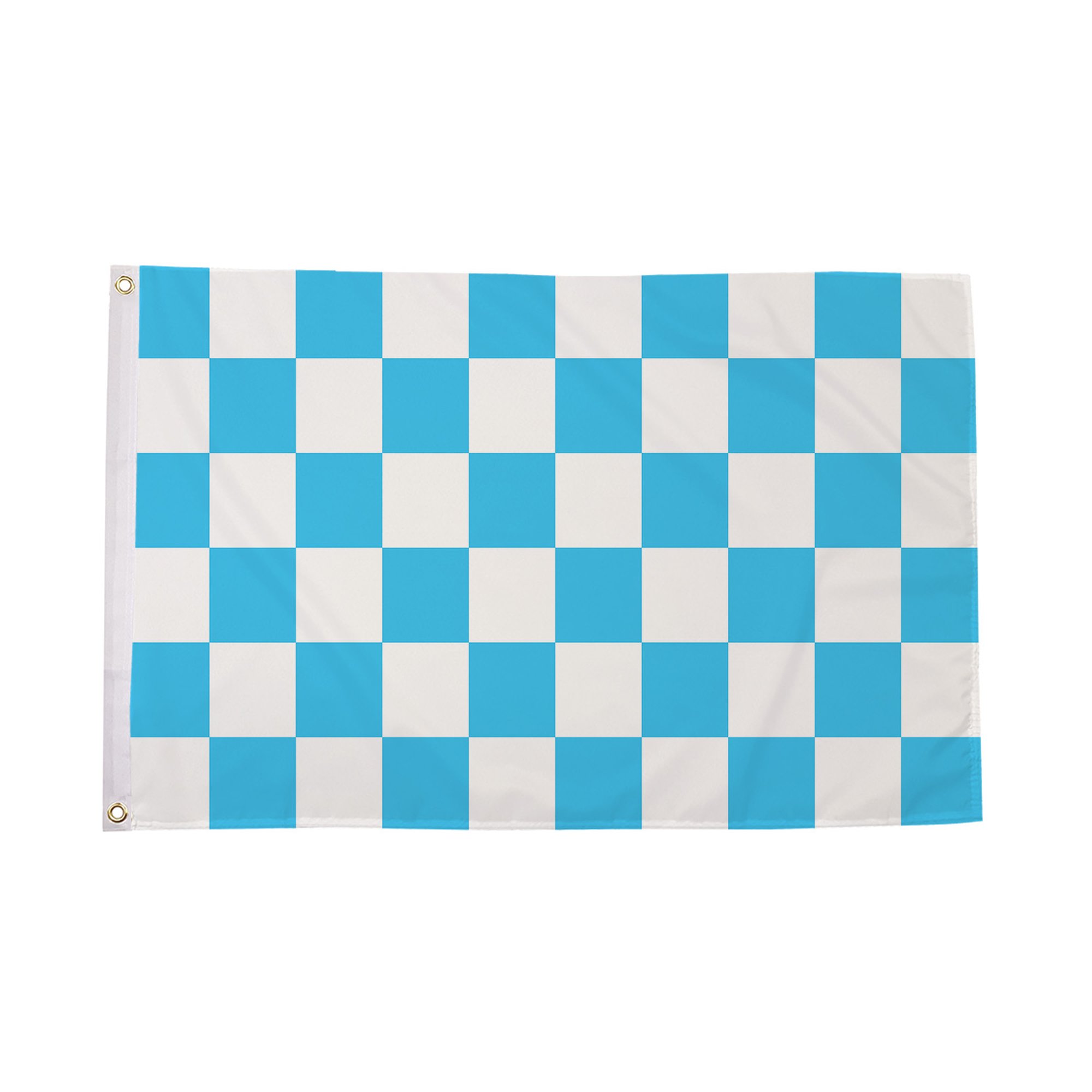 Sky Blue and White Check Flag (Sleeved)