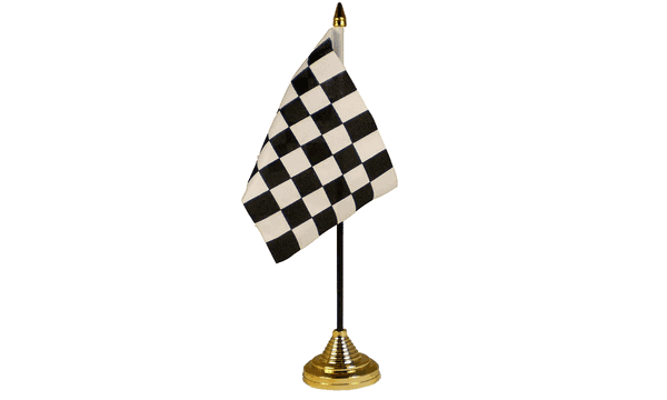 Black and White Check Small Table Flag