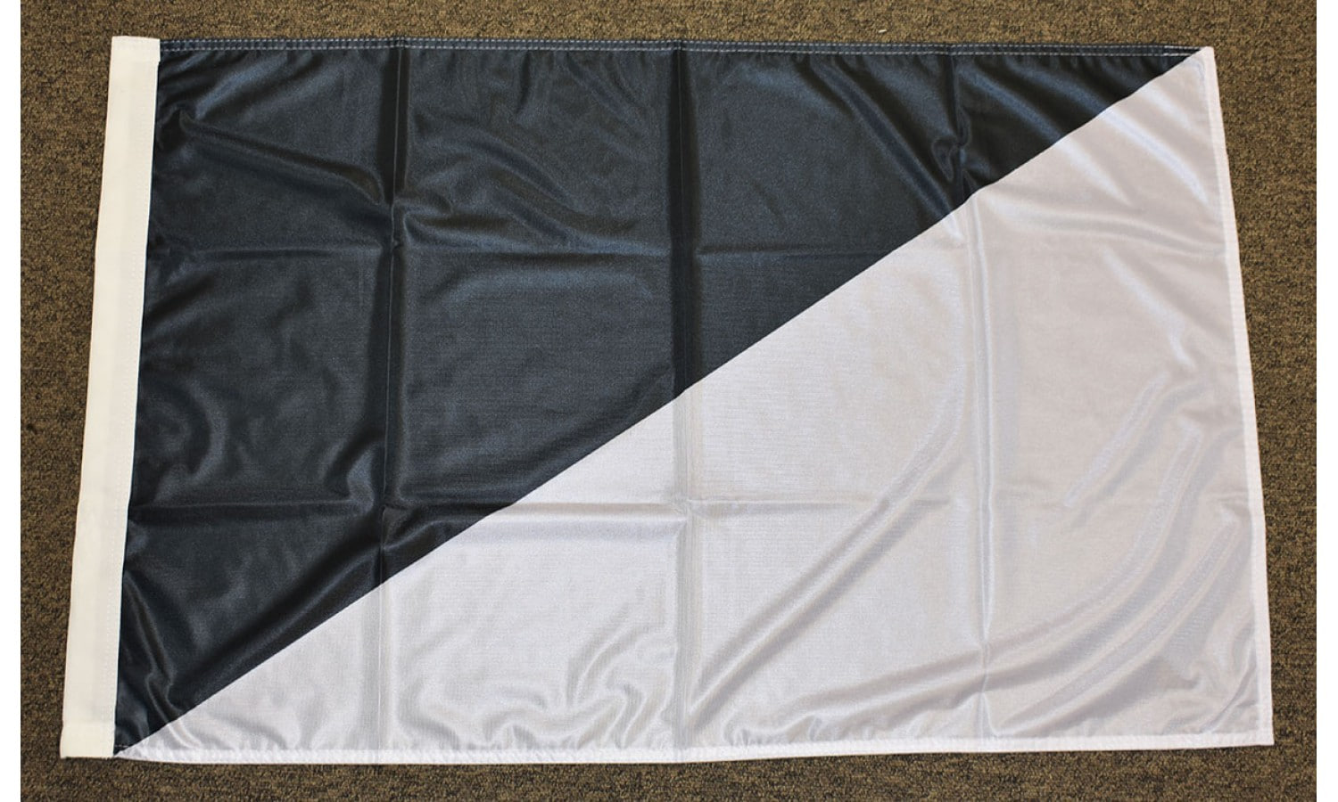 Black and White - Diagonally Divided Flag