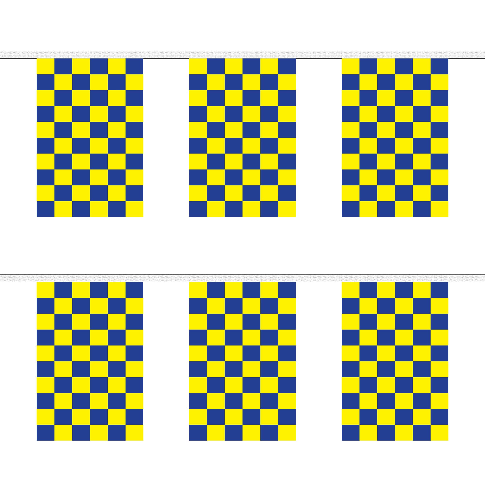 Royal Blue and Yellow Check Rectangular Bunting