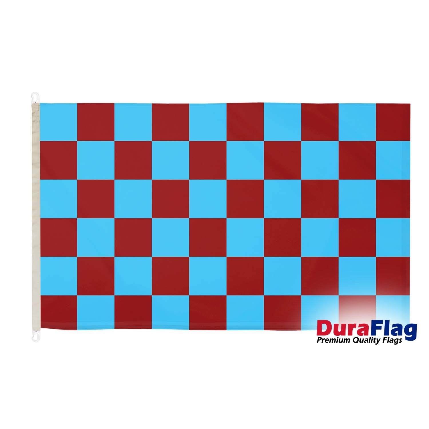 Claret and Sky Blue Check DuraFlag