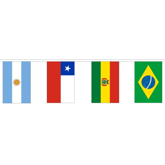 12 South American Nations Bunting (5m Length)