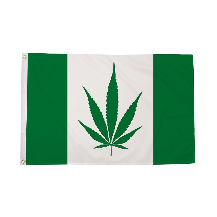 Canada with Marijuana (Green) Flag