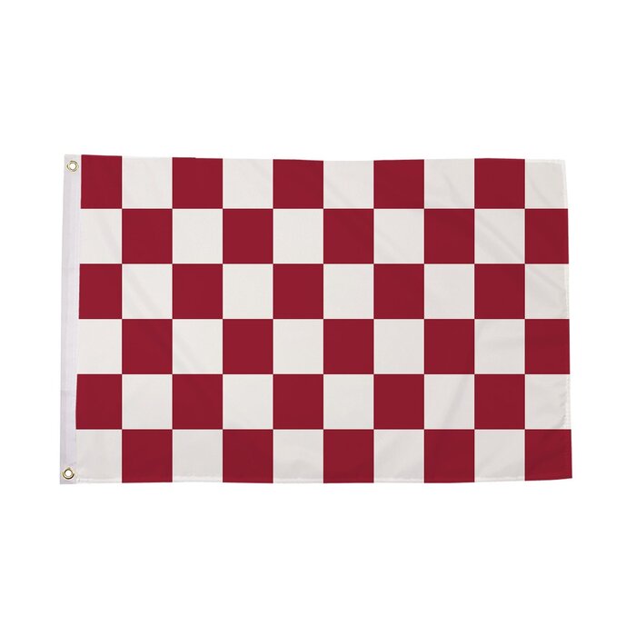Maroon and White Check Flag