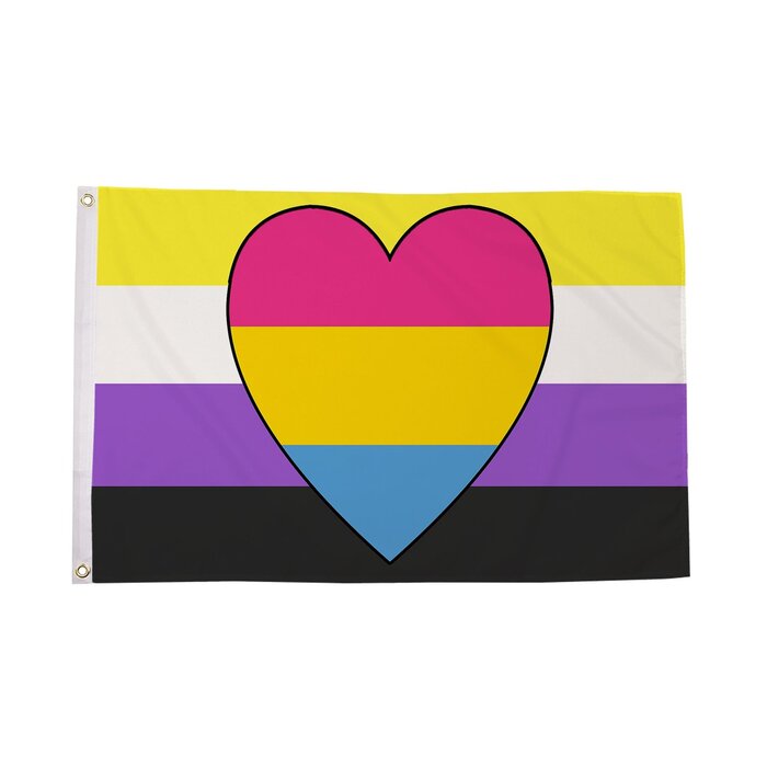 Non-Binary Pansexual Heart Flag