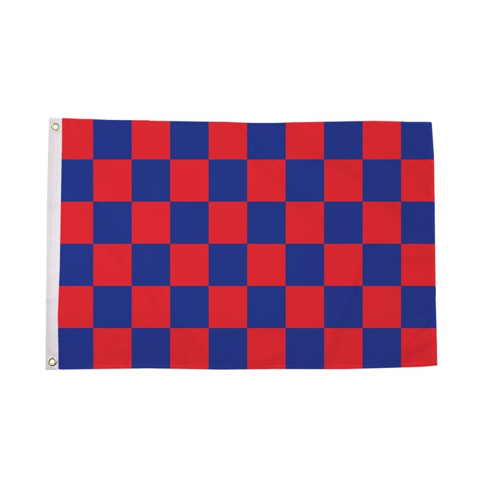 Red and Royal Blue Check Flag