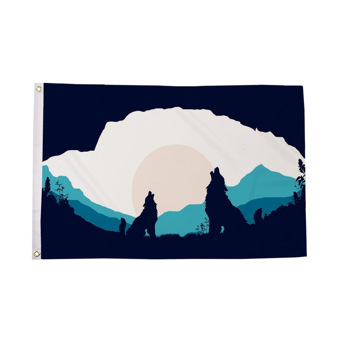 Wolf Silhouette Flag