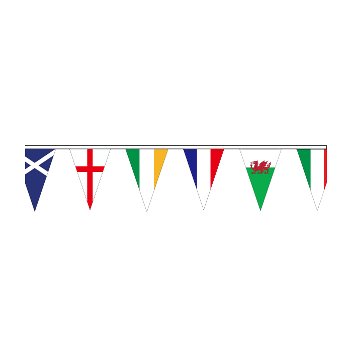 6 Nations Rugby Triangle Bunting (10m Length)