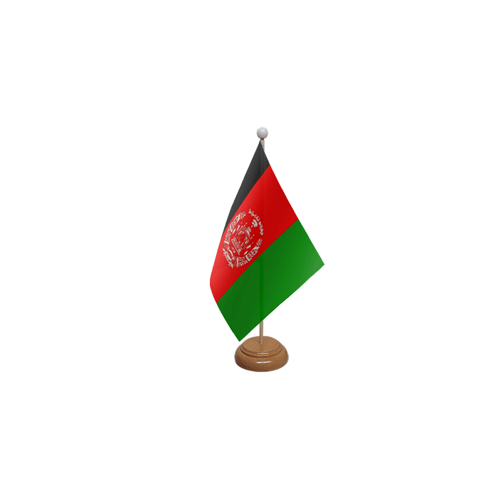 Afghanistan New Large Wooden Table Flag – 18x12in (45 x 30 cm)