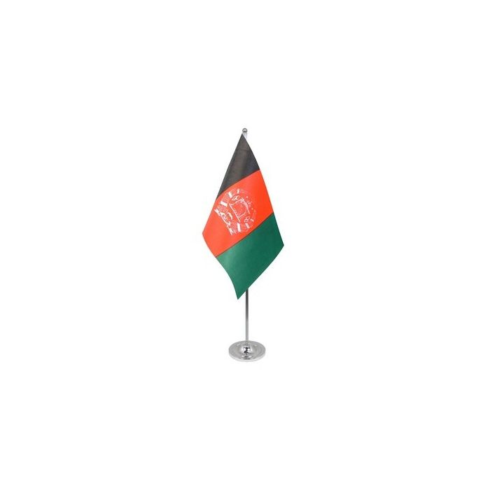 Afghanistan New Satin Table Flag – 9x6in (22.5 x 15 cm)