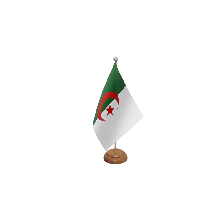 Algeria Large Wooden Table Flag – 18x12in (45 x 30 cm)