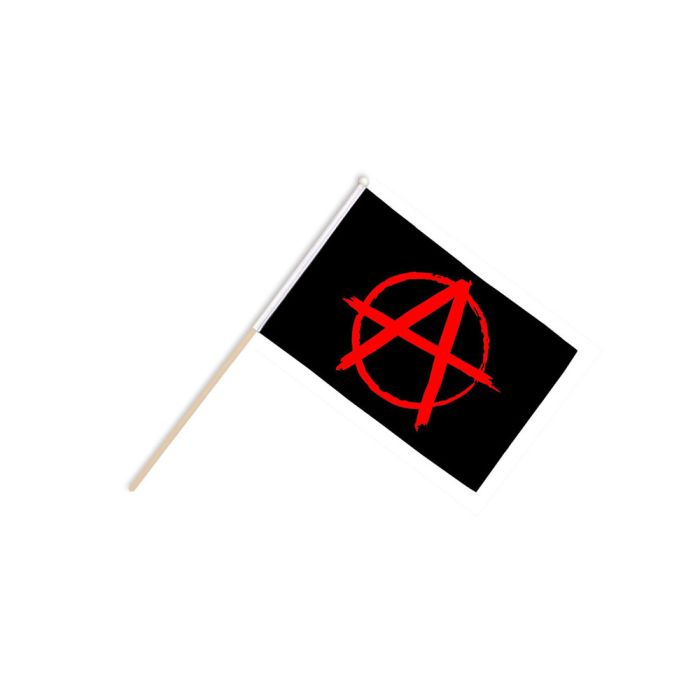 Anarchy Red Large Wooden Table Flag – 18x12in (45 x 30 cm)