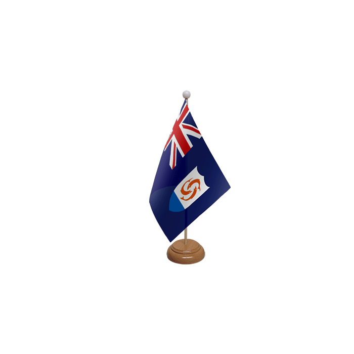 Anguilla Large Wooden Table Flag – 18x12in (45 x 30 cm)