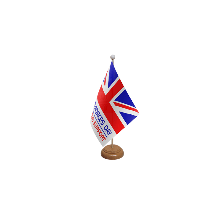 Armed Forces Day Table Flag Large Wooden Table Flag – 18x12in (45 x 30 cm)