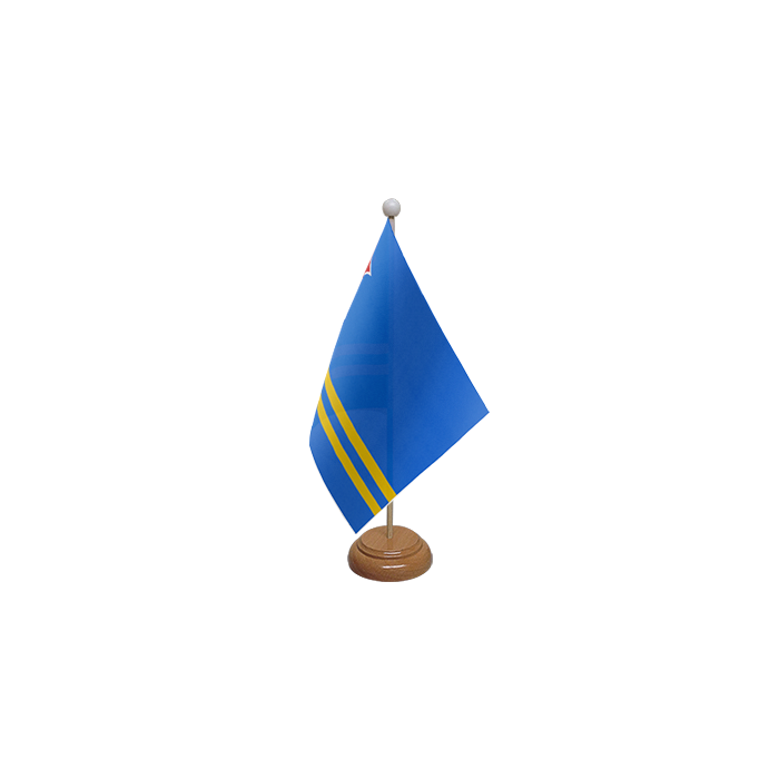 Aruba Wooden Table Flag – 9x6in (22.5 x 15 cm)