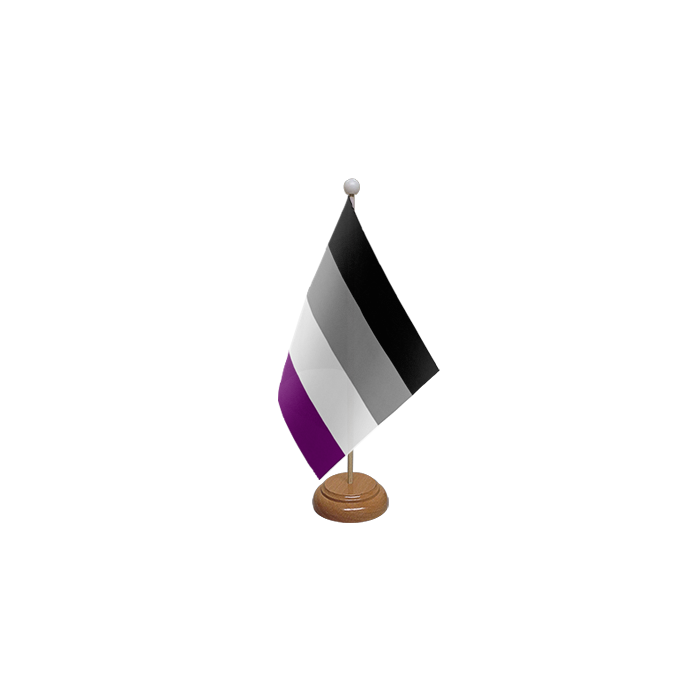 Asexual Large Wooden Table Flag – 18x12in (45 x 30 cm)