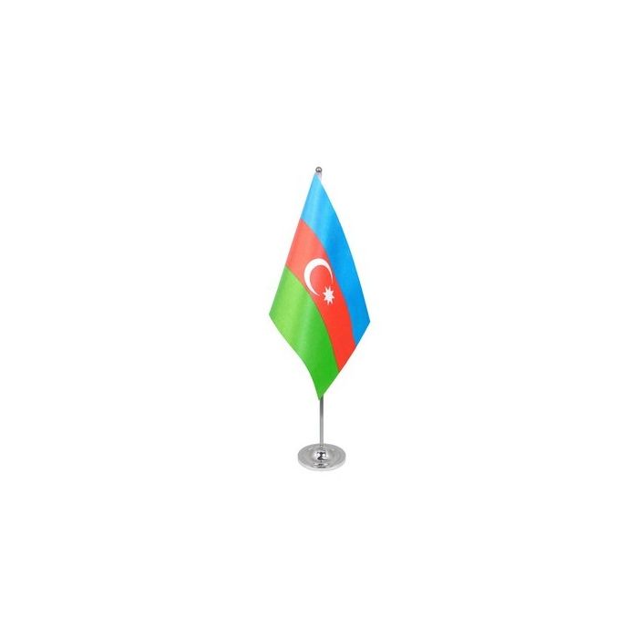 Azerbaijan Satin Table Flag – 9x6in (22.5 x 15 cm)