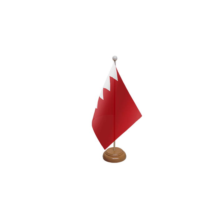 Bahrain Large Wooden Table Flag – 18x12in (45 x 30 cm)