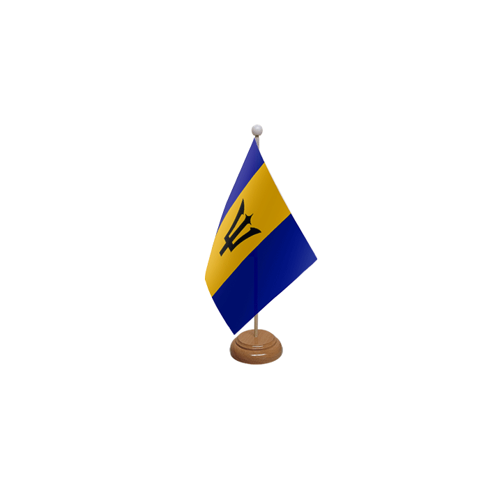 Barbados Large Wooden Table Flag – 18x12in (45 x 30 cm)